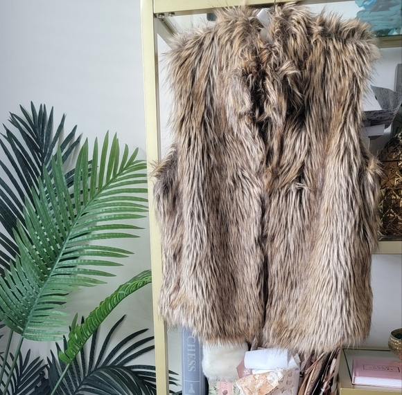 Faux Fur Brown Vest - Size Small - Picture 1 of 6